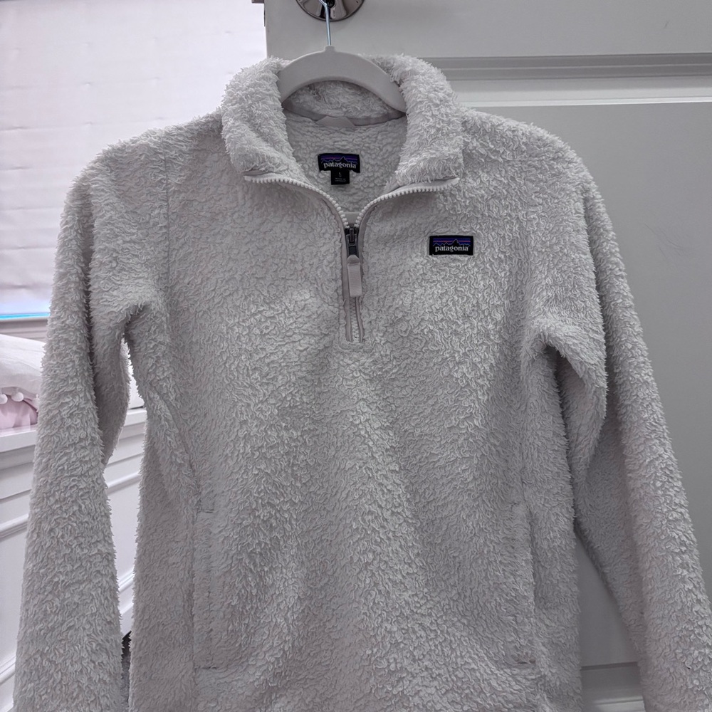 Kids Patagonia Off-White Fleece Jacket
